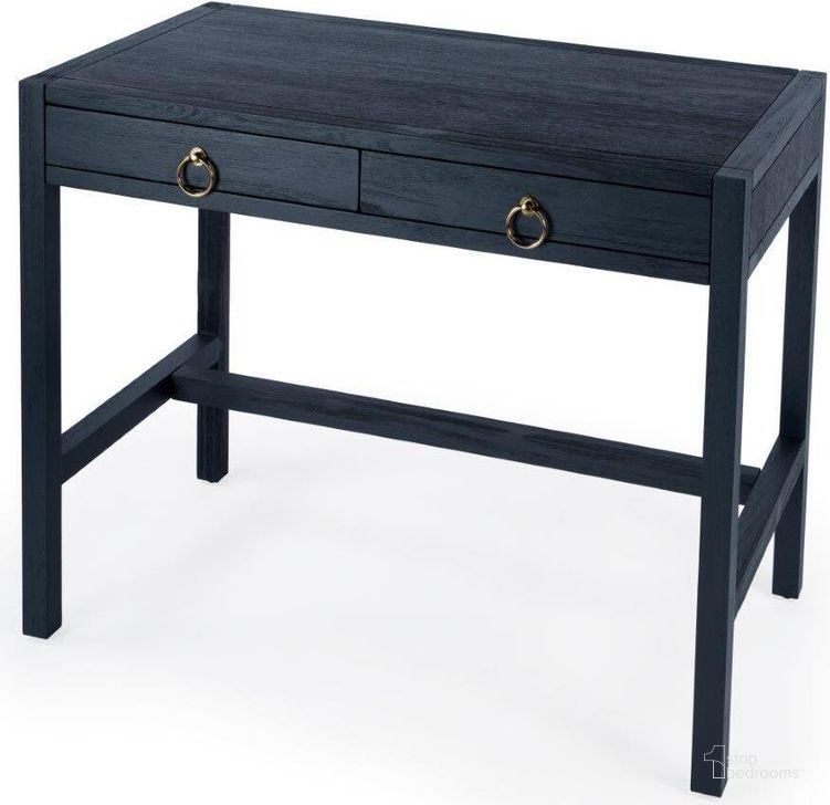 The appearance of Butler Lark Navy Desk designed by Butler Specialty Company in the transitional interior design. This navy piece of furniture  was selected by 1StopBedrooms from Lark Collection to add a touch of cosiness and style into your home. Sku: 5523291. Product Type: Desk. Material: MDF. Image1