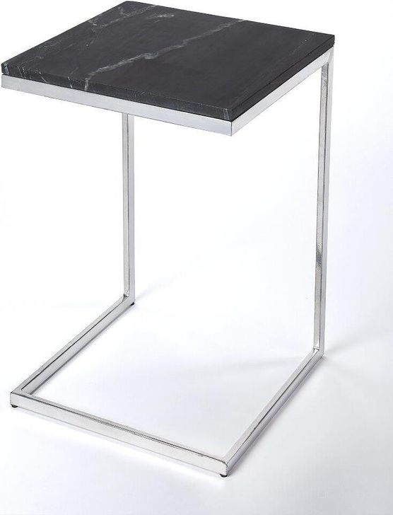 The appearance of Butler Lawler Black Stone, Silver End Table designed by Butler Specialty Company in the modern / contemporary interior design. This silver and black piece of furniture  was selected by 1StopBedrooms from Loft Collection to add a touch of cosiness and style into your home. Sku: 9349414. Product Type: End Table. Material: Iron. Image1