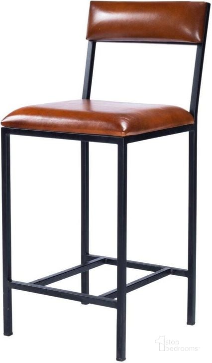 The appearance of Butler Lazarus Leather and Metal Counter Stool designed by Butler Specialty Company in the modern / contemporary interior design. This medium brown piece of furniture  was selected by 1StopBedrooms from Industrial Chic Collection to add a touch of cosiness and style into your home. Sku: 5495330. Product Type: Barstool. Material: Iron. Image1