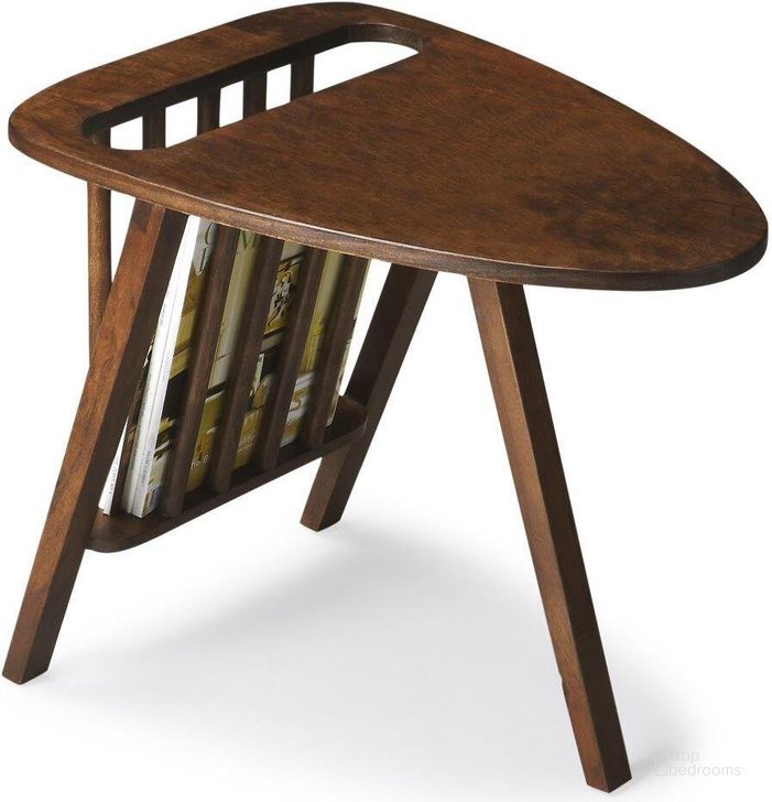 The appearance of Butler Lowery Modern Magazine Table designed by Butler Specialty Company in the modern / contemporary interior design. This dark brown piece of furniture  was selected by 1StopBedrooms from Modern Expressions Collection to add a touch of cosiness and style into your home. Sku: 1188260. Material: Wood. Product Type: End Table. Image1