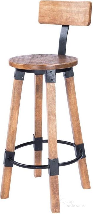 The appearance of Butler Masterson Wood and Metal Bar Stool designed by Butler Specialty Company in the transitional interior design. This natural wood piece of furniture  was selected by 1StopBedrooms from Mountain Lodge Collection to add a touch of cosiness and style into your home. Sku: 5480330. Material: Wood. Product Type: Barstool. Image1