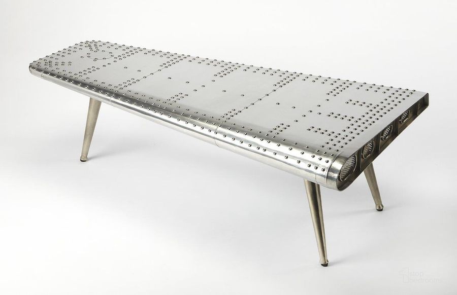 The appearance of Butler Midway Aviator Coffee Table designed by Butler Specialty Company in the modern / contemporary interior design. This silver piece of furniture  was selected by 1StopBedrooms from Industrial Chic Collection to add a touch of cosiness and style into your home. Sku: 2061025. Product Type: Coffee Table. Material: Iron. Image1