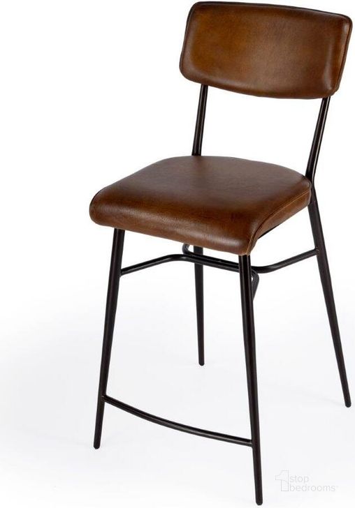 The appearance of Butler Odessa 26 Inch Square Leather Counter Stool designed by Butler Specialty Company in the modern / contemporary interior design. This brown piece of furniture  was selected by 1StopBedrooms from Odessa Collection to add a touch of cosiness and style into your home. Sku: 5613344. Material: Leather. Product Type: Barstool. Image1