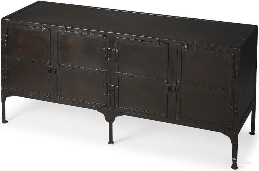 The appearance of Butler Owen Industrial Chic Console Cabinet designed by Butler Specialty Company in the modern / contemporary interior design. This black piece of furniture  was selected by 1StopBedrooms from Industrial Chic Collection to add a touch of cosiness and style into your home. Sku: 3164025. Product Type: Cabinet. Material: Iron. Image1