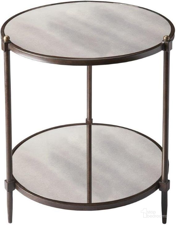 The appearance of Butler Peninsula Mirrored Side Table designed by Butler Specialty Company in the transitional interior design. This gray piece of furniture  was selected by 1StopBedrooms from Metalworks Collection to add a touch of cosiness and style into your home. Sku: 3048025. Material: Steel. Product Type: Side Table. Image1