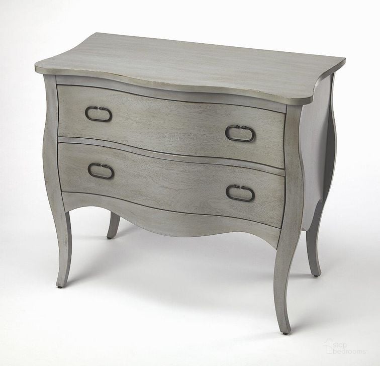 The appearance of Butler Rochelle Gray 2 Drawer Chest designed by Butler Specialty Company in the transitional interior design. This gray piece of furniture  was selected by 1StopBedrooms from Masterpiece Collection to add a touch of cosiness and style into your home. Sku: 9307329. Material: Wood. Product Type: Chest. Image1