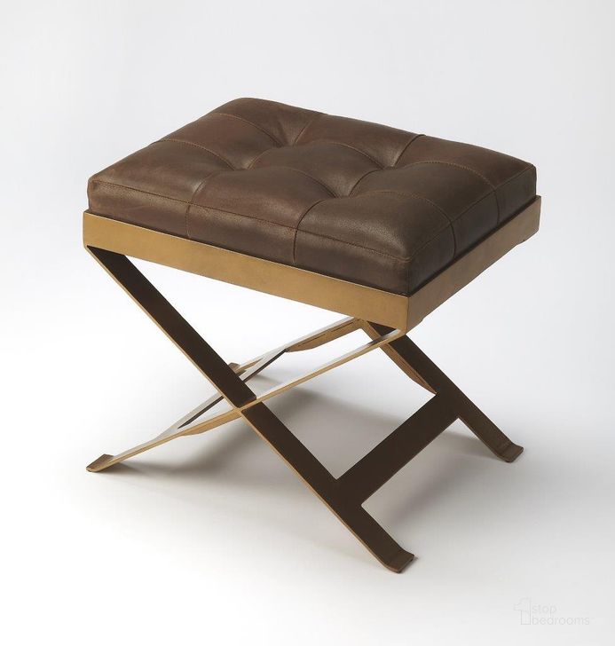 The appearance of Butler Rodrigo Leather Stool designed by Butler Specialty Company in the modern / contemporary interior design. This medium brown piece of furniture  was selected by 1StopBedrooms from Loft Collection to add a touch of cosiness and style into your home. Sku: 3644140. Product Type: Stool. Material: Iron. Image1