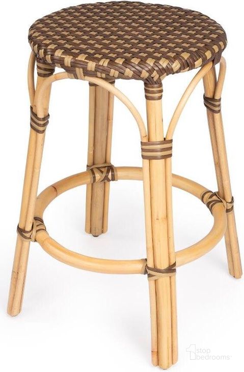 The appearance of Butler Tobias Brown Rattan Counter Stool designed by Butler Specialty Company in the transitional interior design. This light brown piece of furniture  was selected by 1StopBedrooms from Designer's Edge Collection to add a touch of cosiness and style into your home. Sku: 9371354. Material: Rattan. Product Type: Barstool. Image1