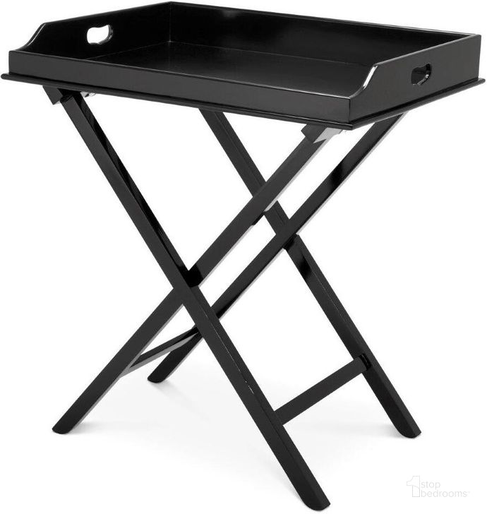 The appearance of Butler Tray In Osborn Piano Black Finish designed by Eichholtz in the modern / contemporary interior design. This black piece of furniture  was selected by 1StopBedrooms from  to add a touch of cosiness and style into your home. Sku: 109395. Product Type: Bar Table. Image1