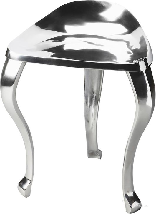 The appearance of Butler Tripod Metal Stool designed by Butler Specialty Company in the transitional interior design. This silver piece of furniture  was selected by 1StopBedrooms from Metalworks Collection to add a touch of cosiness and style into your home. Sku: 3138025. Product Type: Stool. Material: Aluminium. Image1