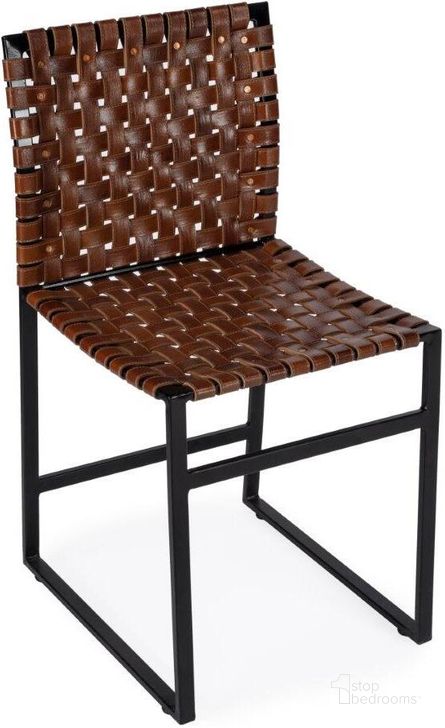 The appearance of Butler Urban Brown Woven Leather Chair designed by Butler Specialty Company in the transitional interior design. This medium brown piece of furniture  was selected by 1StopBedrooms from Industrial Chic Collection to add a touch of cosiness and style into your home. Sku: 5447344. Product Type: Living Room Chair. Material: Iron. Image1