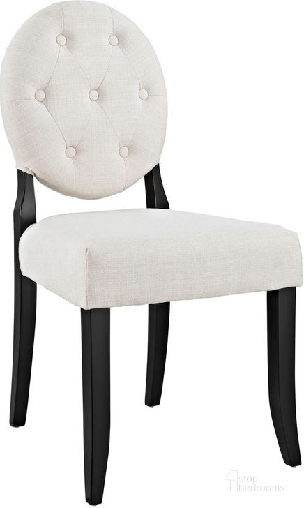 The appearance of Button Dining Side Chair In Beige designed by Modway in the modern / contemporary interior design. This beige piece of furniture  was selected by 1StopBedrooms from Button Collection to add a touch of cosiness and style into your home. Sku: EEI-1381-BEI. Product Type: Side Chair. Material: Rubberwood. Image1