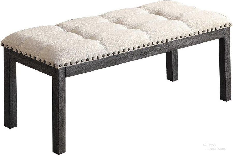 The appearance of Button Tufted Fabric Dining Bench In Antique Gray And Natural designed by Best Master Furniture in the transitional interior design. This grey and natural piece of furniture  was selected by 1StopBedrooms from  to add a touch of cosiness and style into your home. Sku: H800CB. Material: Fabric. Product Type: Dining Bench. Image1