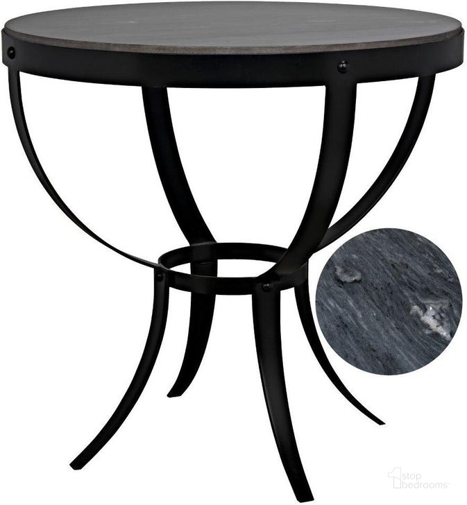 The appearance of Byron Side Table GTAB286-ML designed by Noir in the transitional interior design. This black piece of furniture  was selected by 1StopBedrooms from Byron Collection to add a touch of cosiness and style into your home. Sku: GTAB286-ML. Material: Marble. Product Type: Side Table. Image1