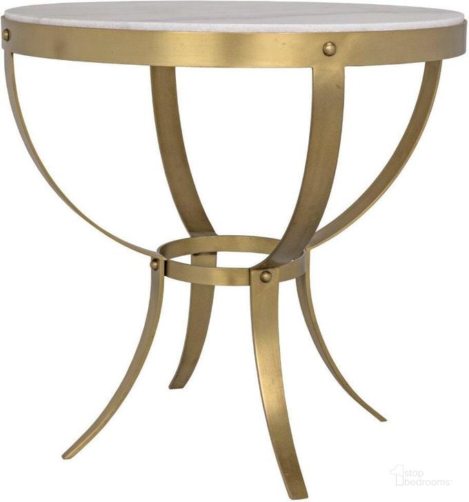 The appearance of Byron Side Table GTAB286MB designed by Noir in the transitional interior design. This gold piece of furniture  was selected by 1StopBedrooms from Byron Collection to add a touch of cosiness and style into your home. Sku: GTAB286MB. Material: Marble. Product Type: Side Table. Image1