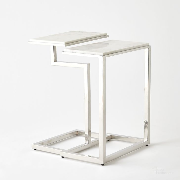 The appearance of C Nesting Tables Set of 2 In Nickel designed by Global Views in the modern / contemporary interior design. This silver piece of furniture  was selected by 1StopBedrooms from  to add a touch of cosiness and style into your home. Sku: 9.9317. Product Type: Nesting Table. Material: Stainless Steel. Image1