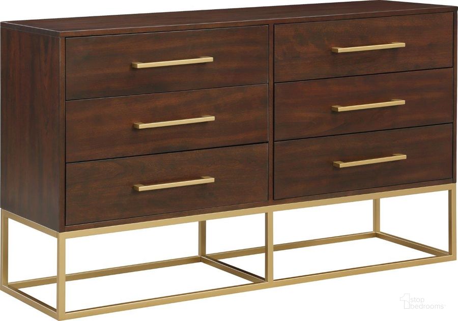 The appearance of Cabe Cherry Dresser designed by Furnique in the modern / contemporary interior design. This brown piece of furniture  was selected by 1StopBedrooms from Cabe Collection to add a touch of cosiness and style into your home. Sku: 848Brown-D. Material: Wood. Product Type: Dresser. Image1