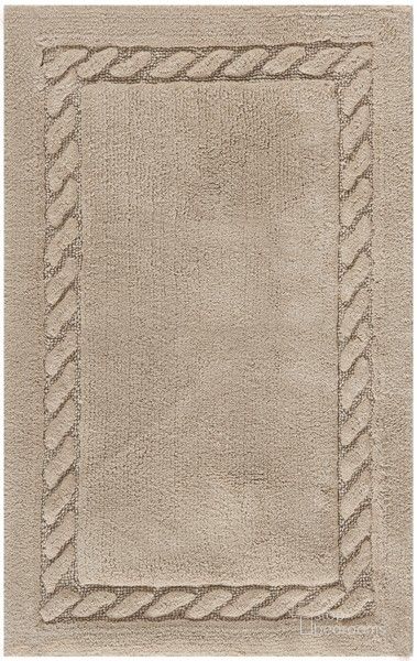 The appearance of Cable Plush Bath Mat Set of 2 in Linen PMB640B-2745-SET2 designed by Safavieh in the modern / contemporary interior design. This linen piece of furniture  was selected by 1StopBedrooms from Cable Collection to add a touch of cosiness and style into your home. Sku: PMB640B-2745-SET2. Product Type: Rug. Material: Cotton. Image1