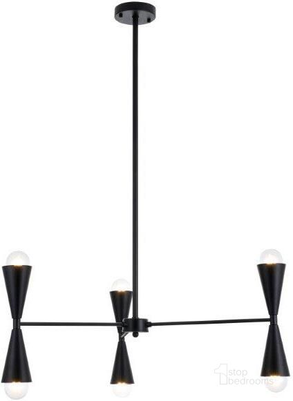The appearance of Cade 34 Inch Pendant In Black designed by Elegant Lighting in the transitional interior design. This black piece of furniture  was selected by 1StopBedrooms from Cade Collection to add a touch of cosiness and style into your home. Sku: LD650D34BK. Product Type: Pendant Lighting. Material: Iron. Image1