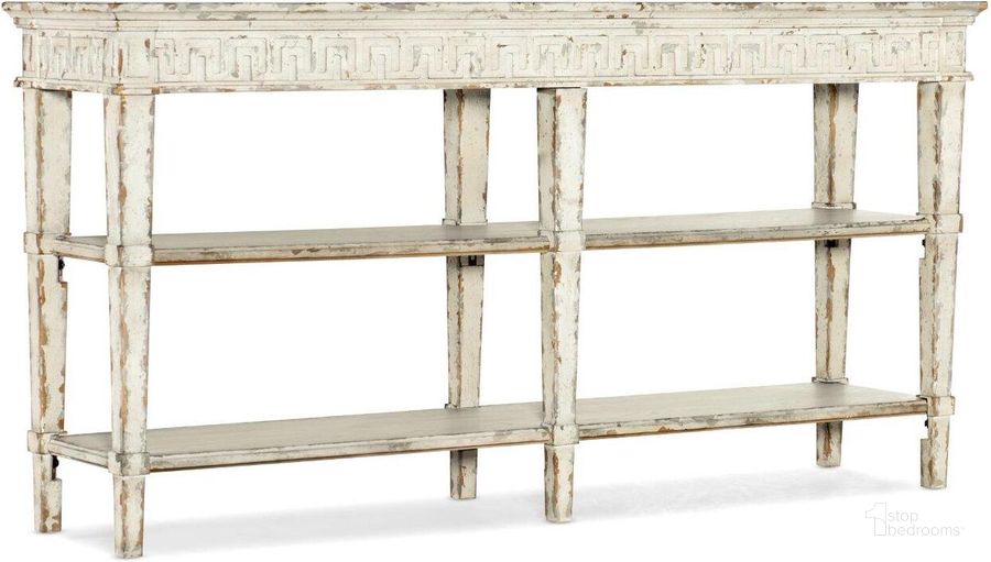 The appearance of Cadence Skinny Console Table designed by Hooker in the traditional interior design. This white piece of furniture  was selected by 1StopBedrooms from 6014-85 Collection to add a touch of cosiness and style into your home. Sku: 6014-85001-02. Material: Wood. Product Type: Console Table. Image1