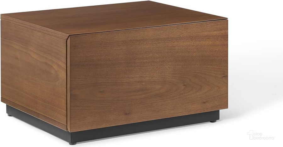 The appearance of Caima Nightstand designed by Modway in the modern / contemporary interior design. This walnut piece of furniture  was selected by 1StopBedrooms from Caima Collection to add a touch of cosiness and style into your home. Sku: MOD-6188-WAL. Product Type: Nightstand. Material: MDF. Image1
