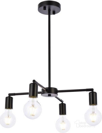 The appearance of Cairo 4 Lights Black Pendant designed by Elegant Lighting in the transitional interior design. This black piece of furniture  was selected by 1StopBedrooms from Cairo Collection to add a touch of cosiness and style into your home. Sku: LD2339BK. Product Type: Pendant Lighting. Material: Iron. Image1