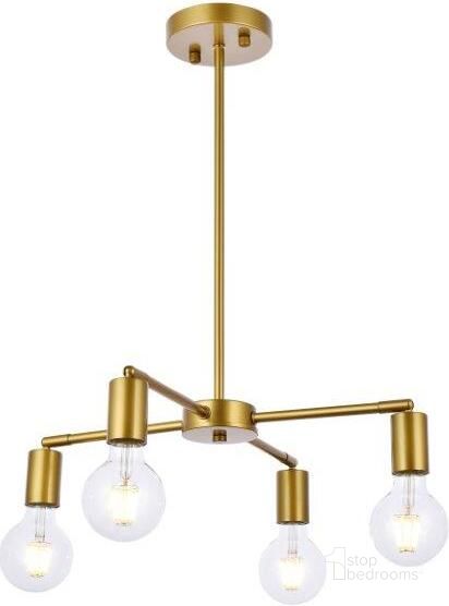 The appearance of Cairo 4 Lights Brass Pendant designed by Elegant Lighting in the transitional interior design. This brass piece of furniture  was selected by 1StopBedrooms from Cairo Collection to add a touch of cosiness and style into your home. Sku: LD2339BR. Product Type: Pendant Lighting. Material: Iron. Image1