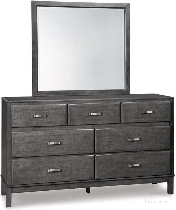 The appearance of Caitbrook Dresser and Mirror In Gray designed by Signature Design by Ashley in the modern / contemporary interior design. This gray piece of furniture  was selected by 1StopBedrooms from Caitbrook Collection to add a touch of cosiness and style into your home. Sku: B476-31;B476-36. Material: Wood. Product Type: Dresser and Mirror. Image1
