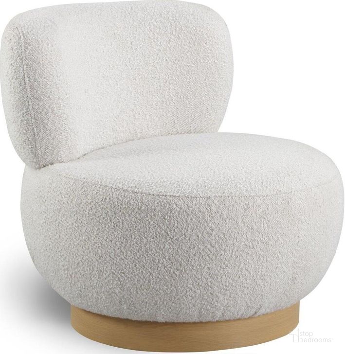 The appearance of Calais Cream Accent Chair 556Cream designed by Meridian in the modern / contemporary interior design. This cream piece of furniture  was selected by 1StopBedrooms from Calais Collection to add a touch of cosiness and style into your home. Sku: 556Cream. Material: Wood. Product Type: Accent Chair. Image1