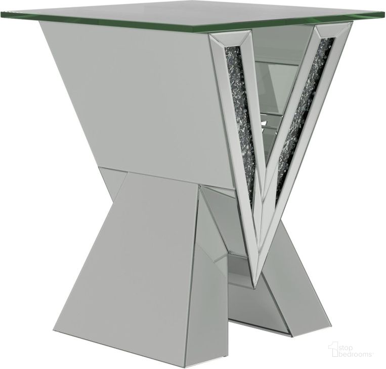 The appearance of Caldwell Silver End Table designed by Coaster in the modern / contemporary interior design. This silver piece of furniture  was selected by 1StopBedrooms from Caldwell Collection to add a touch of cosiness and style into your home. Sku: 723447. Product Type: End Table. Material: MDF. Image1
