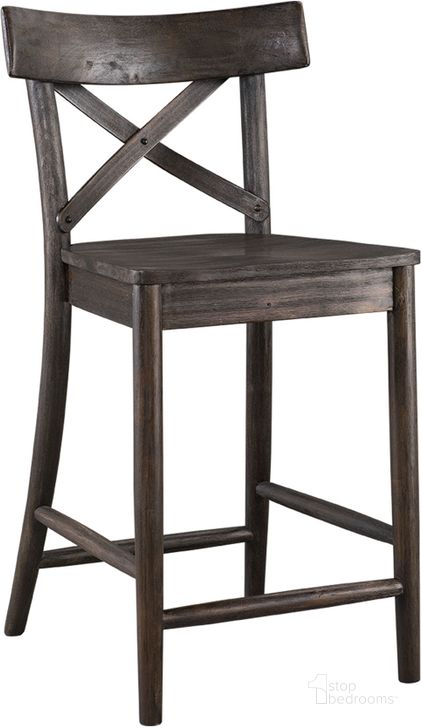 The appearance of Calhoun Dark Brown 24 Inch Counter Height Stool designed by Picket House in the transitional interior design. This brown piece of furniture  was selected by 1StopBedrooms from Calhoun Collection to add a touch of cosiness and style into your home. Sku: LCO100CST. Material: Wood. Product Type: Barstool. Image1