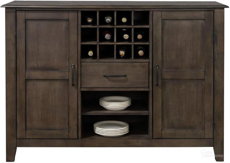 The appearance of Cali Wine Storage Server designed by Sunset Trading in the traditional interior design. This brown and gray piece of furniture  was selected by 1StopBedrooms from Cali Collection to add a touch of cosiness and style into your home. Sku: DLU-CA113-SR. Material: Wood. Product Type: Server. Image1