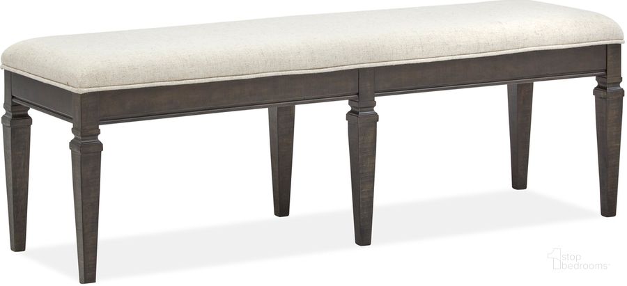 The appearance of Calistoga Bench With Upholstered Seat designed by Magnussen in the  interior design. This weathered charcoal piece of furniture  was selected by 1StopBedrooms from Calistoga Collection to add a touch of cosiness and style into your home. Sku: D2590-68. Product Type: Bedroom Bench. Material: Pine. Image1