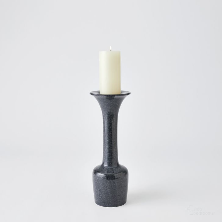The appearance of Calyx Large Candle Holder In Black designed by Global Views in the modern / contemporary interior design. This black piece of furniture  was selected by 1StopBedrooms from Calyx Collection to add a touch of cosiness and style into your home. Sku: 7.91545. Material: Marble. Product Type: Candle Holder. Image1