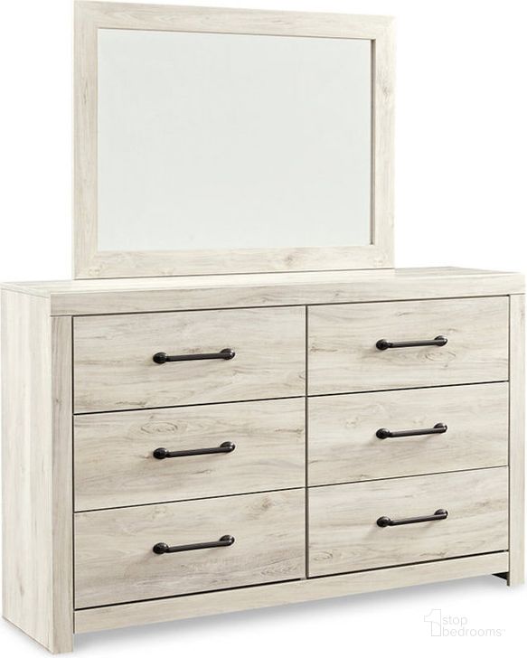 The appearance of Cambeck Dresser and Mirror In White Wash designed by Signature Design by Ashley in the transitional interior design. This white wash piece of furniture  was selected by 1StopBedrooms from Cambeck Collection to add a touch of cosiness and style into your home. Sku: B192-31;B192-36. Material: Wood. Product Type: Dresser and Mirror. Image1