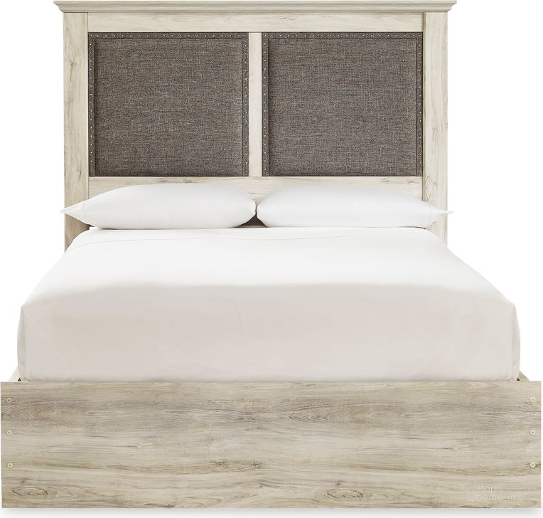 The appearance of Cambeck Queen Upholstered Panel Bed with 2 Side Under Bed Storage In White Wash designed by Signature Design by Ashley in the transitional interior design. This white wash piece of furniture  was selected by 1StopBedrooms from Cambeck Collection to add a touch of cosiness and style into your home. Sku: B100-13;B192-157;B192-54;B192-60;B192-60. Bed Type: Storage Bed. Material: Wood. Product Type: Storage Bed. Bed Size: Queen. Image1