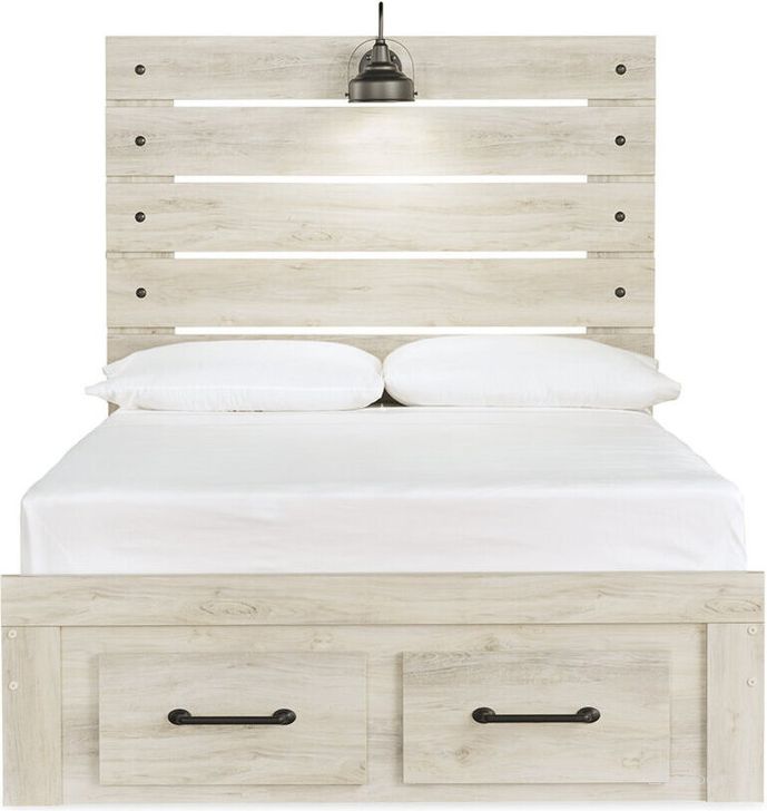 The appearance of Cambeck Whitewash Full Panel Storage Bed designed by Signature Design by Ashley in the rustic / southwestern interior design. This white wash piece of furniture  was selected by 1StopBedrooms from Cambeck Collection to add a touch of cosiness and style into your home. Sku: B192-84S;B192-86;B192-87. Bed Type: Storage Bed. Material: Wood. Product Type: Storage Bed. Bed Size: Full. Image1