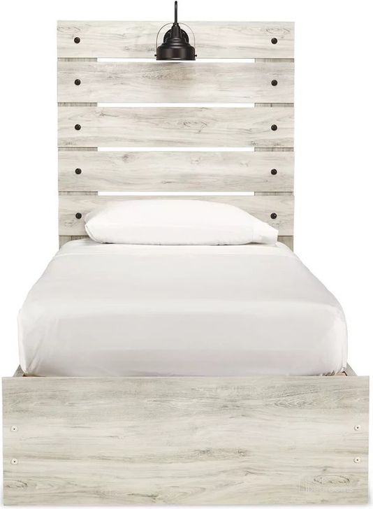 The appearance of Cambeck Whitewash Twin Panel Bed with Two Underbed Storage designed by Signature Design by Ashley in the rustic / southwestern interior design. This white wash piece of furniture  was selected by 1StopBedrooms from Cambeck Collection to add a touch of cosiness and style into your home. Sku: B192-50;B192-50;B192-52;B192-53;B100-11. Bed Type: Panel Bed. Material: Wood. Product Type: Panel Bed. Bed Size: Twin. Image1