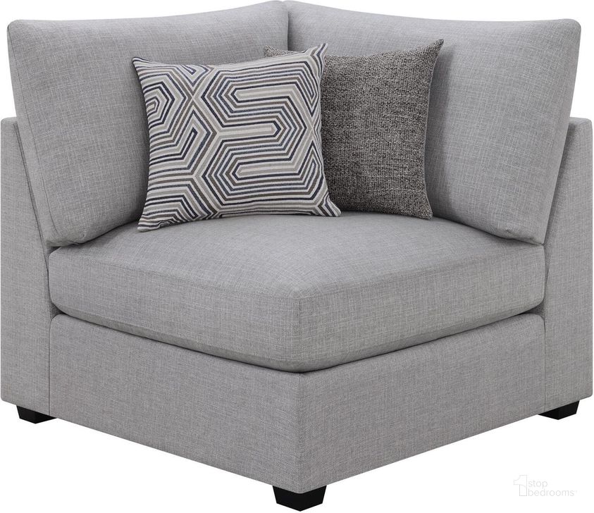 The appearance of Cambria Upholstered Corner Chair In Grey designed by Coaster in the modern / contemporary interior design. This grey piece of furniture  was selected by 1StopBedrooms from Cambria Collection to add a touch of cosiness and style into your home. Sku: 551512. Material: Upholstered. Product Type: Corner Chair. Image1