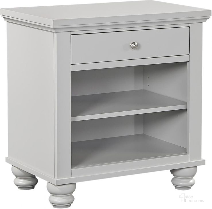 The appearance of Cambridge 1 Drawer Nightstand In Grey designed by Aspenhome in the transitional interior design. This grey piece of furniture  was selected by 1StopBedrooms from Cambridge Collection to add a touch of cosiness and style into your home. Sku: ICB-451-GRY. Material: Wood. Product Type: Nightstand. Image1