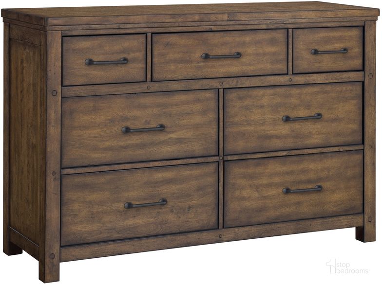 The appearance of Cambridge 7-Drawer Dresser In Brown designed by Samuel Lawrence in the traditional interior design. This brown piece of furniture  was selected by 1StopBedrooms from Cambridge Collection to add a touch of cosiness and style into your home. Sku: S918-410. Product Type: Dresser. Material: Rubberwood. Image1