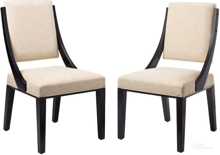 Cambridge Beige Upholstered Fabric Dining Chairs Set Of 2 by