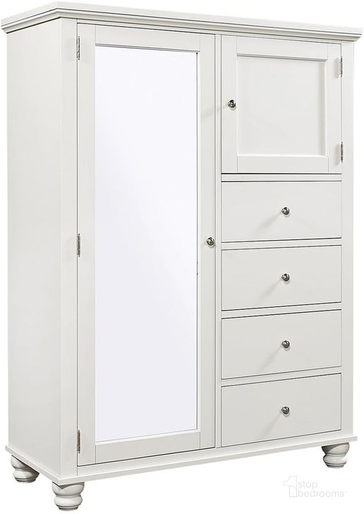 The appearance of Cambridge Chiffarobe In White designed by Aspenhome in the transitional interior design. This white piece of furniture  was selected by 1StopBedrooms from Cambridge Collection to add a touch of cosiness and style into your home. Sku: ICB-459-WHT. Material: Wood. Product Type: Chest. Image1