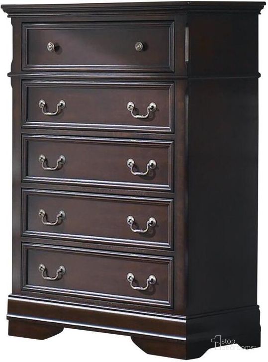 The appearance of Cambridge Dark Cherry Chest designed by Coaster in the traditional interior design. This brown piece of furniture  was selected by 1StopBedrooms from Cambridge Collection to add a touch of cosiness and style into your home. Sku: 203195. Material: Wood. Product Type: Chest. Image1