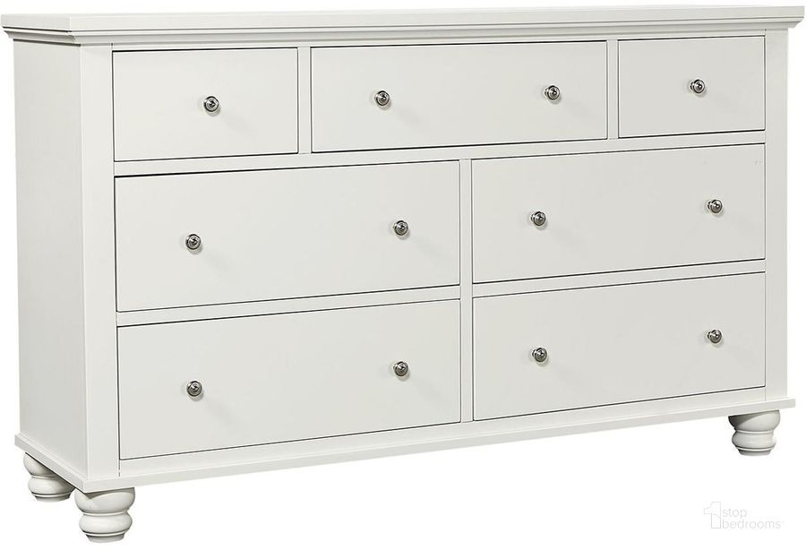 The appearance of Cambridge Double Dresser In White designed by Aspenhome in the transitional interior design. This white piece of furniture  was selected by 1StopBedrooms from Cambridge Collection to add a touch of cosiness and style into your home. Sku: ICB-454-WHT-4. Material: Wood. Product Type: Dresser. Image1