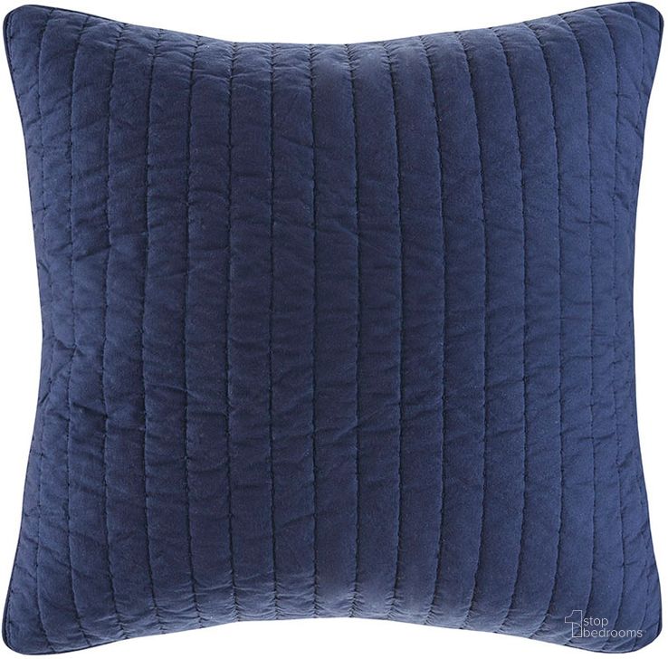 The appearance of Camila Cotton Quilted Euro Sham In Navy designed by Olliix in the country / farmhouse interior design. This navy piece of furniture  was selected by 1StopBedrooms from Camila Collection to add a touch of cosiness and style into your home. Sku: II11-1077. Material: Polyester. Product Type: Pillow. Image1