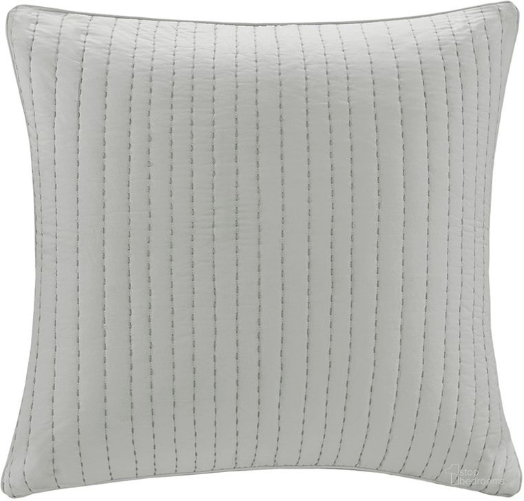 The appearance of Camila Cotton Quilted Euro Sham With Embroidery In Grey designed by Olliix in the transitional interior design. This grey piece of furniture  was selected by 1StopBedrooms from Camila Collection to add a touch of cosiness and style into your home. Sku: II11-930. Material: Polyester. Product Type: Pillow. Image1