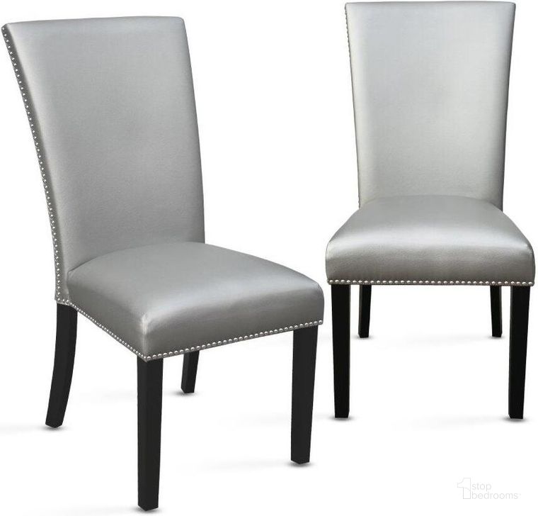 The appearance of Camila Silver Dining Chair - Set Of 2 designed by Steve Silver in the transitional interior design. This espresso piece of furniture  was selected by 1StopBedrooms from Camila Collection to add a touch of cosiness and style into your home. Sku: CM420SSN. Material: Wood. Product Type: Dining Chair. Image1
