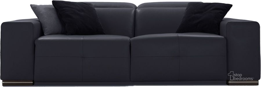 The appearance of Camilla Anthracite Dandy Leather Power Reclining Loveseat designed by Bellini Modern Living in the modern / contemporary interior design. This black piece of furniture  was selected by 1StopBedrooms from Camilla Collection to add a touch of cosiness and style into your home. Sku: Camilla LS ANT. Product Type: Reclining Loveseat. Image1
