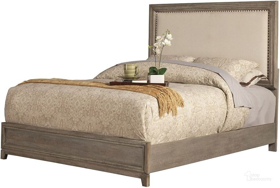 The appearance of Camilla Grey Upholstered Cal. King Panel Bed designed by Alpine in the transitional interior design. This gray piece of furniture  was selected by 1StopBedrooms from Camilla Collection to add a touch of cosiness and style into your home. Sku: 1800-07CK. Bed Type: Panel Bed. Material: Wood. Product Type: Panel Bed. Bed Size: California King. Image1